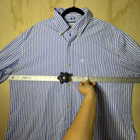 Converse Men's Blue and White Striped Button Down Shirt Cotton XXL - Picture 6 of 14
